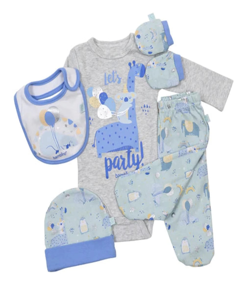 Set Bambino Niño 5 Piezas 100% Algodón (0 a 3 meses)